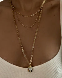 Stone Orb Pendant Necklace- Silver View 4