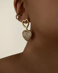 Pave Puffy Heart Earrings- Silver View 6