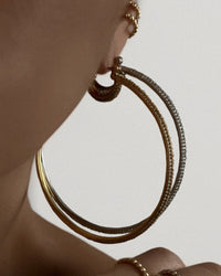 Stardust Pave Hoops- Gold View 5