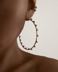 Stardust Statement Hoops- Gold View 3