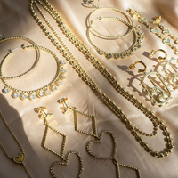 Double Ball Chain Necklace- Gold View 4