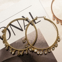 Maraca Shaker Statement Hoops- Gold View 3