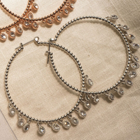 Maraca Shaker Statement Hoops- Silver View 3