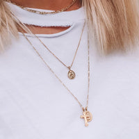 Isidore Cross Charm Necklace- Silver View 5