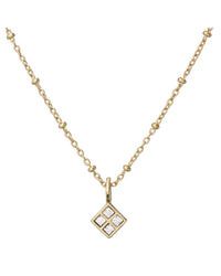 Diamond Charm Necklace- Gold View 1