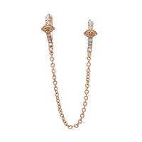 Evil Eye Handcuff Huggies- Rose Gold View 1