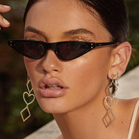 Dotted Heart Statement Earrings- Rose Gold View 2