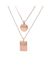 Marrakech Double Charm Necklace- Rose Gold