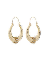 Pave Loop Tube Hoops- Gold