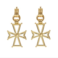 Mattan Cross Statement Hoops - Gold View 4