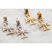 Mattan Cross Statement Hoops - Silver View 3