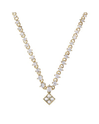 Graduated Diamond Charm Necklace- Gold