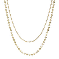 Double Ball Chain Necklace- Gold View 1
