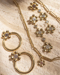 Flora Statement Hoops- Gold View 4