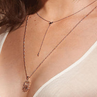 Cherry Dog Tag Necklace- Rose Gold view 2