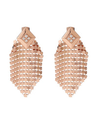 Chainmaille Diamond Earrings- Rose Gold