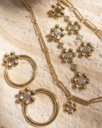 Flora Statement Hoops- Rose Gold View 4