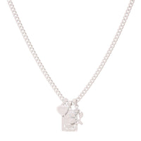 Rainbow Triple Charm Necklace- White View 1