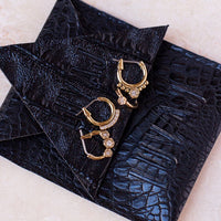 Full Bloom Hoop Earring Set- Gold View 4