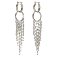The Double Loop Fringe Hoops- Silver View 1