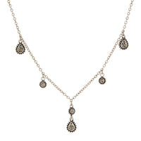 The Moroccan Dangle Charm Necklace- Silver View 1