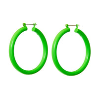 Rainbow Amalfi Hoops- Neon Green View 1