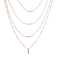 Ombre Bar Multi Charm Necklace- Rose Gold View 1