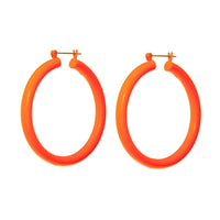Rainbow Amalfi Hoops- Neon Orange View 1