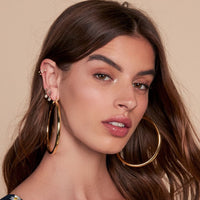 XL Amalfi Hoops- Gold View 4