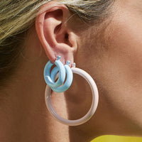 Rainbow Amalfi Hoops- Baby Pink View 2