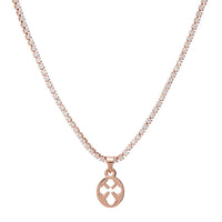Nouveau Cross Pendant Necklace- Rose Gold View 1