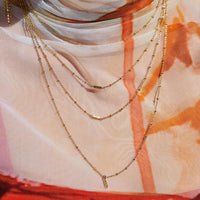 Ombre Bar Multi Charm Necklace- Rose Gold View 3