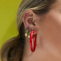 Rainbow Amalfi Hoops- Red View 4