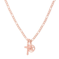 Rainbow Double Charm Necklace- Baby Pink View 1