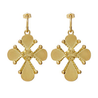 Nouveau Cross Statement Earrings- Gold View 1