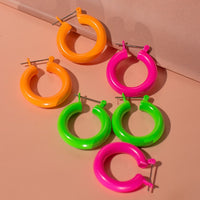 Rainbow Baby Amalfi Hoops- Neon Green View 4