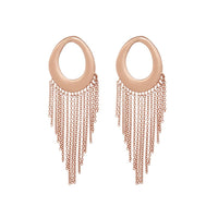 Elliptical Fringe Earrings- Rose Gold View 1