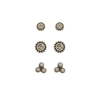 The Moroccan Studs Set- Silver View 1