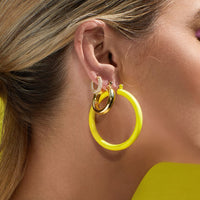Rainbow Amalfi Hoops- Yellow View 2