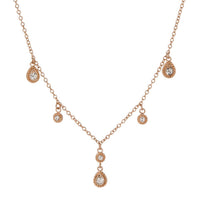 The Moroccan Dangle Charm Necklace- Rose Gold View 1