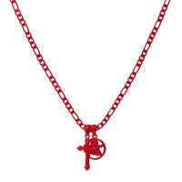 Rainbow Double Charm Necklace- Red View 1
