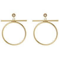 The Moroccan Stud Statement Hoops- Gold View 1