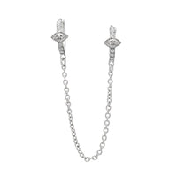 Evil Eye Handcuff Huggies- Silver View 1