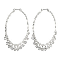 Maraca Shaker Statement Hoops- Silver View 1