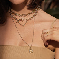 Heart + Chain Lariat- Gold View 4