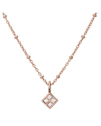 Diamond Charm Necklace- Rose Gold