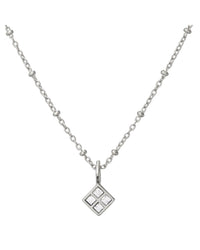 Diamond Charm Necklace- Silver View 1
